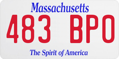 MA license plate 483BP0