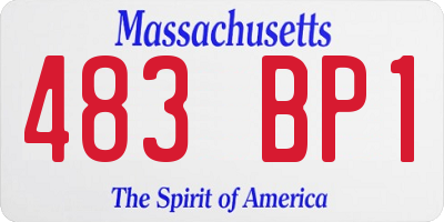 MA license plate 483BP1
