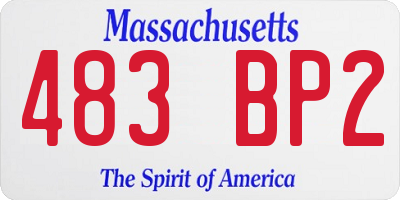 MA license plate 483BP2