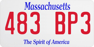 MA license plate 483BP3