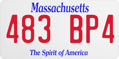 MA license plate 483BP4