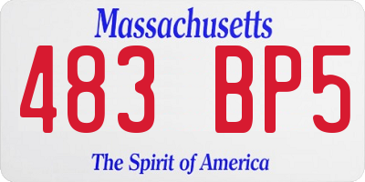 MA license plate 483BP5