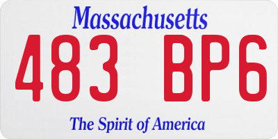 MA license plate 483BP6