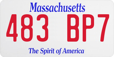 MA license plate 483BP7