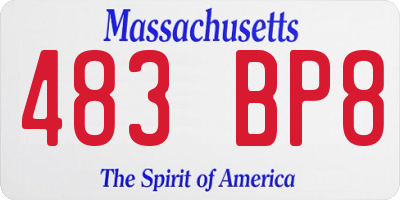 MA license plate 483BP8