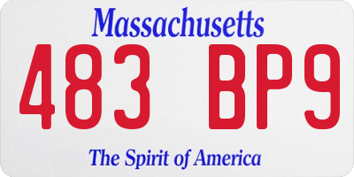 MA license plate 483BP9