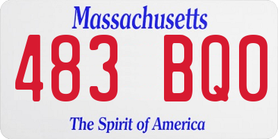 MA license plate 483BQ0