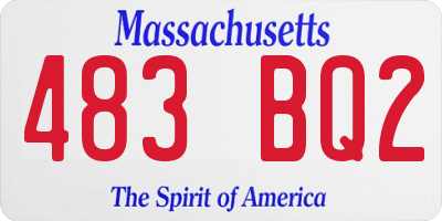 MA license plate 483BQ2