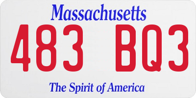 MA license plate 483BQ3