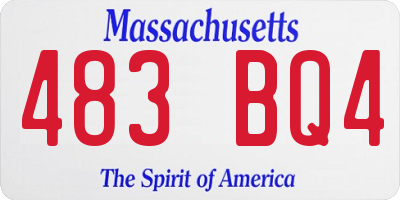 MA license plate 483BQ4