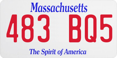 MA license plate 483BQ5