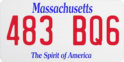 MA license plate 483BQ6