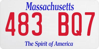MA license plate 483BQ7