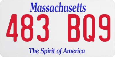 MA license plate 483BQ9