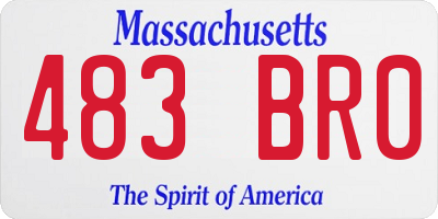 MA license plate 483BR0