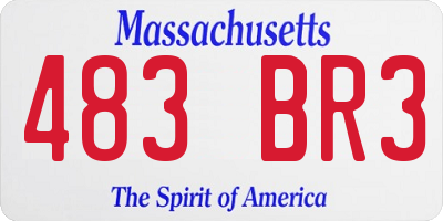 MA license plate 483BR3