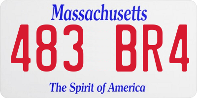 MA license plate 483BR4