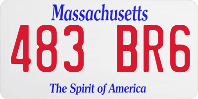 MA license plate 483BR6