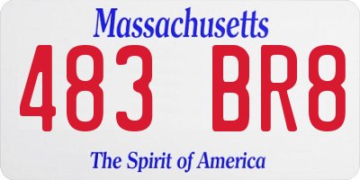 MA license plate 483BR8