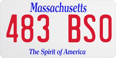 MA license plate 483BS0