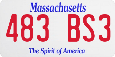 MA license plate 483BS3