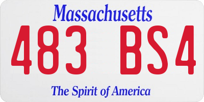 MA license plate 483BS4