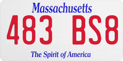 MA license plate 483BS8