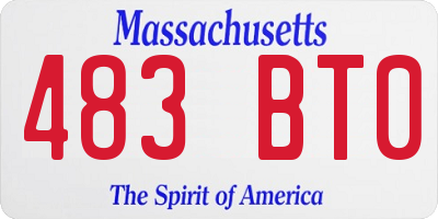 MA license plate 483BT0