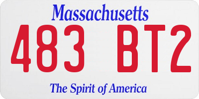 MA license plate 483BT2