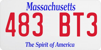 MA license plate 483BT3