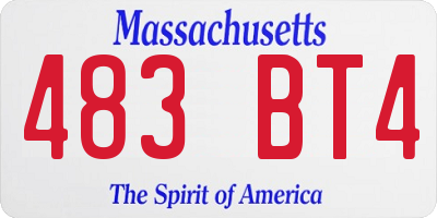 MA license plate 483BT4
