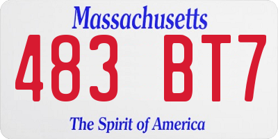 MA license plate 483BT7
