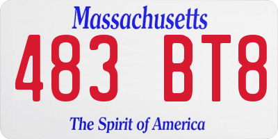MA license plate 483BT8