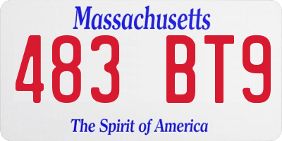 MA license plate 483BT9