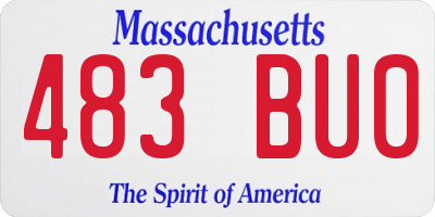 MA license plate 483BU0