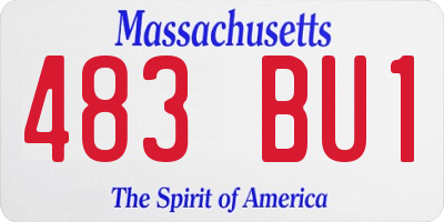 MA license plate 483BU1