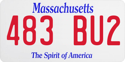 MA license plate 483BU2