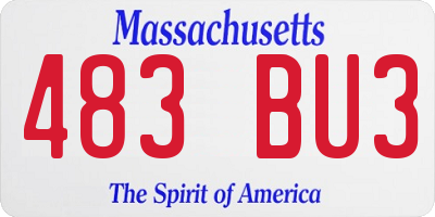 MA license plate 483BU3