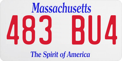 MA license plate 483BU4