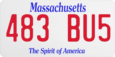 MA license plate 483BU5
