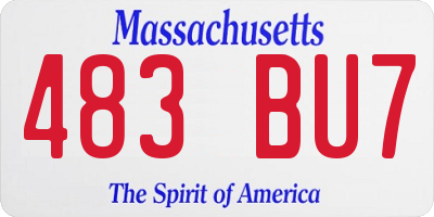 MA license plate 483BU7