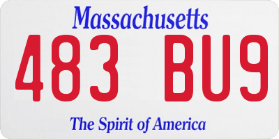 MA license plate 483BU9