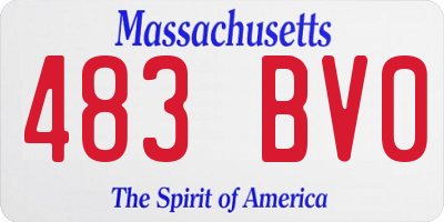 MA license plate 483BV0