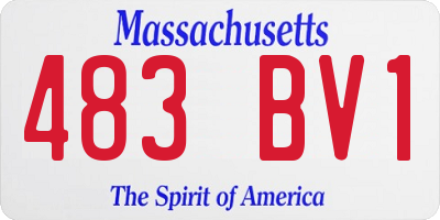 MA license plate 483BV1