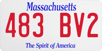 MA license plate 483BV2
