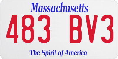 MA license plate 483BV3