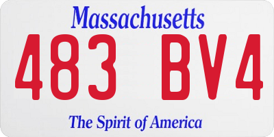 MA license plate 483BV4