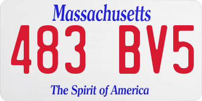 MA license plate 483BV5