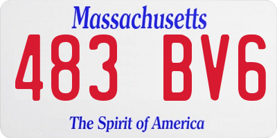 MA license plate 483BV6