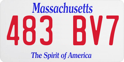 MA license plate 483BV7